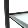 Glass two layer tea table, bedroom corner table, living room black side table