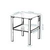 Glass two layer tea table, bedroom corner table, living room black side table