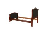 Dark Cherry Full Size Bed Youth Bedroom Furniture Espresso Faux Leather Headboard Footboard Plywood