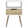 Haverson 1-Drawer 1-Shelf Nightstand White and Light Oak