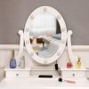 FCH With Light Bulb Single Mirror 5 Drawer Dressing Table White=60709581