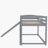 Twin over Twin Bunk Bed with Convertible Slide and Ladder , Gray(Old SKU:WF281725AAE)