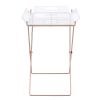 Clear and Copper Tray Table with Removable Tray