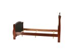 Dark Cherry Full Size Bed Youth Bedroom Furniture Espresso Faux Leather Headboard Footboard Plywood