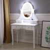 FCH With Light Bulb Single Mirror 5 Drawer Dressing Table White=60709581