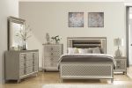 Glamorous Champagne Finish 1pc Dresser of 6 Drawers Acrylic Feet Luxury Bedroom Furniture Beveled Mirror Trim