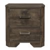 Rustic Brown Finish Nightstand with Storage Drawers Clipped Corners Transitional Style Wooden Bedroom Furniture 1pc Bedside Table