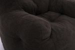 Soft Tufted Foam Bean Bag Chair With Teddy Fabric Dark Gray