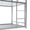 Space-Saving Metal Triple Bunk Bed, Twin Size, Sleek Silver Finish