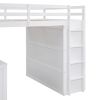 Full size Loft Bed with Drawers,Desk,and Wardrobe-White