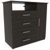 2 Piece Bedroom Set, London Armoire + Rioja 4 Drawer Dresser, Black