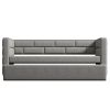 Twin Size Daybed with Trundle, Upholstered Daybed with Padded Back, Gray