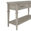 TREXM Classic Retro Style Console Table with Three Top Drawers and Open Style Bottom Shelf, Easy Assembly (Gray Wash)