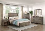 Rustic Style 1pc Gray Dresser of 6x Drawers Metal Hardware Wooden Bedroom Furniture