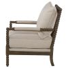 Beige and Natural Removable Back Accent Chair