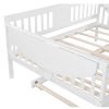 Full size Daybed with Twin size Trundle, Wood Slat Support, White