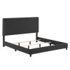 Bridgevine Home King Size Charcoal Grey Upholstered Platform Bed