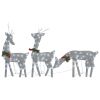 Christmas Reindeer Family 106.3"x2.8"x35.4" Silver Cold White Mesh