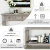 TREXM Classic Retro Style Console Table with Three Top Drawers and Open Style Bottom Shelf, Easy Assembly (Gray Wash)