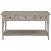 TREXM Classic Retro Style Console Table with Three Top Drawers and Open Style Bottom Shelf, Easy Assembly (Gray Wash)