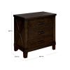 Rustic Style Dark Walnut Finish 1pc Nightstand Bedroom Furniture Solid wood 3-Drawers bedside Table Black Bar Pulls