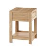 15.75" Rattan End table with drawer, Modern nightstand, side table for living room, bedroom,natural