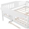 Full size Daybed with Twin size Trundle, Wood Slat Support, White