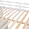 Full size Loft Bed with Drawers,Desk,and Wardrobe-White