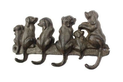 Cast Iron Dog Wall Hooks 8""