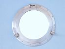 Brushed Nickel Deluxe Class Decorative Ship Porthole Mirror 17""