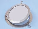 Brushed Nickel Deluxe Class Decorative Ship Porthole Mirror 24""