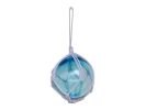 Light Blue Japanese Glass Ball Fishing Float With White Netting Decoration 3""