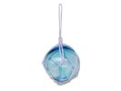 Light Blue Japanese Glass Ball Fishing Float With White Netting Decoration 3""