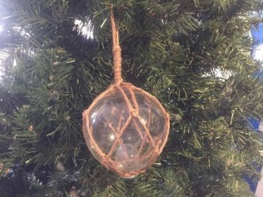 Clear Japanese Glass Ball Fishing Decoration Christmas Ornament 4""