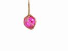 Pink Japanese Glass Ball Fishing Float With Brown Netting Decoration 3""