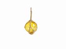 Yellow Japanese Glass Ball Fishing Float With Brown Netting Decoration 4""