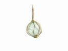 Seafoam Green Japanese Glass Ball Fishing Float With Brown Netting Decoration 6""