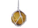 Amber Japanese Glass Ball Fishing Float With White Netting Decoration 6""