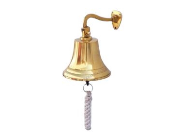 Brass Plated Hanging Ship's Bell 15""