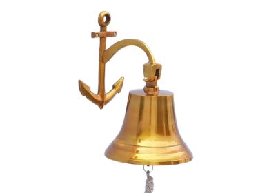 Brass Plated Hanging Anchor Bell 12&quot;