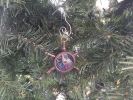 Antique Copper Ship Wheel Compass Christmas Ornament 5""