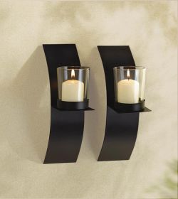 Modern Art Candle Sconce Duo