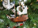 Wooden Santa Maria Model Ship Christmas Tree Ornament