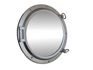 Silver Finish Decorative Ship Porthole Mirror 24""