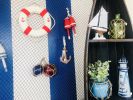 Classic White Decorative Anchor Lifering With Red Bands 10""