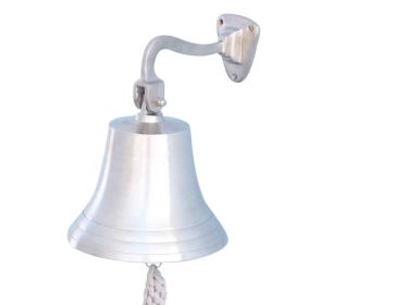 Brushed Nickel Hanging Ship's Bell 11""