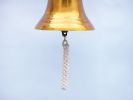 Brass  Plated Hanging Ship Wheel Bell 10""