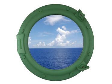 Seafoam Green Decorative Ship Porthole Window 20""