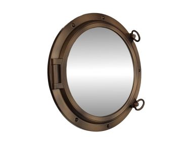 Bronzed Decorative Ship Porthole Mirror 24""