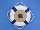 Classic White Decorative Lifering Clock with Blue Bands 12""